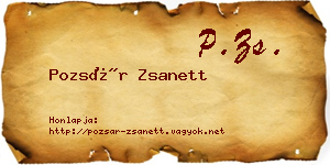 Pozsár Zsanett névjegykártya